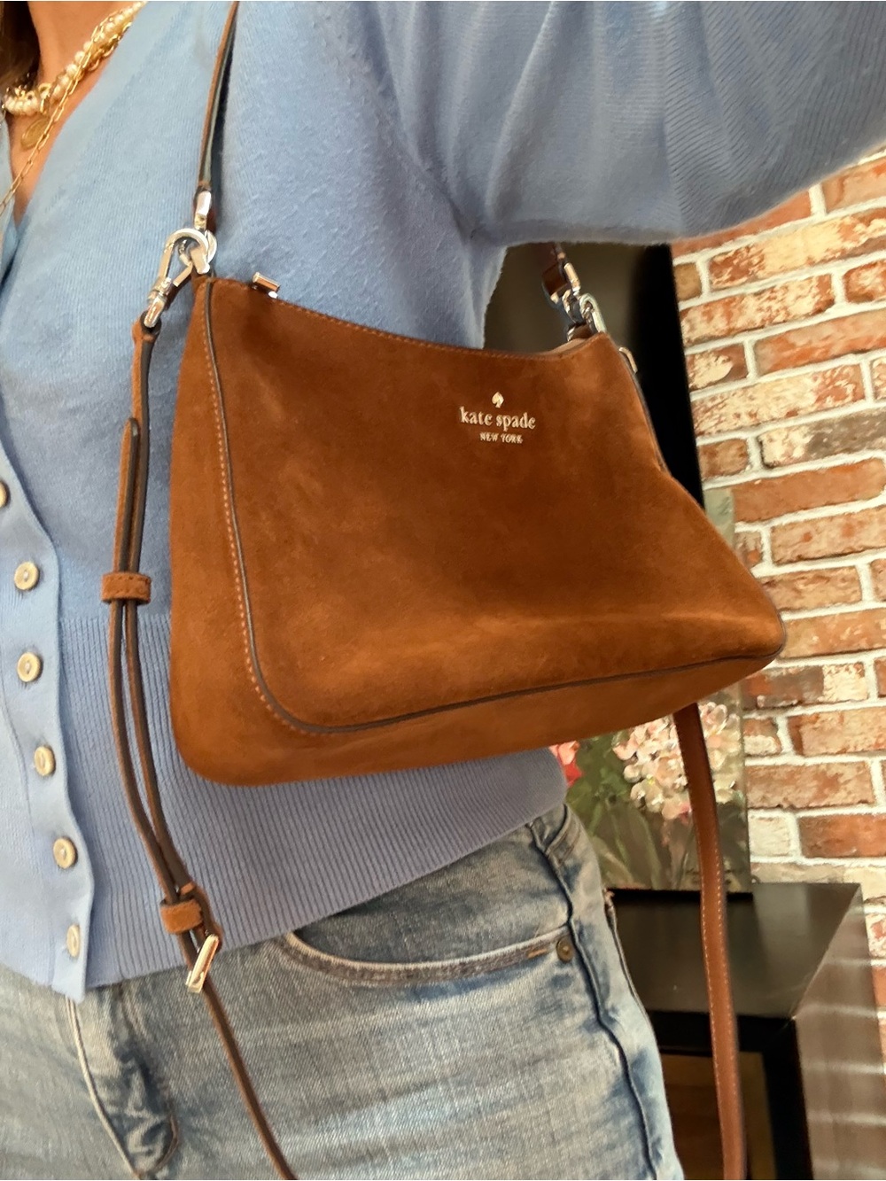 kate spade Brown Suede Shoulder Bag